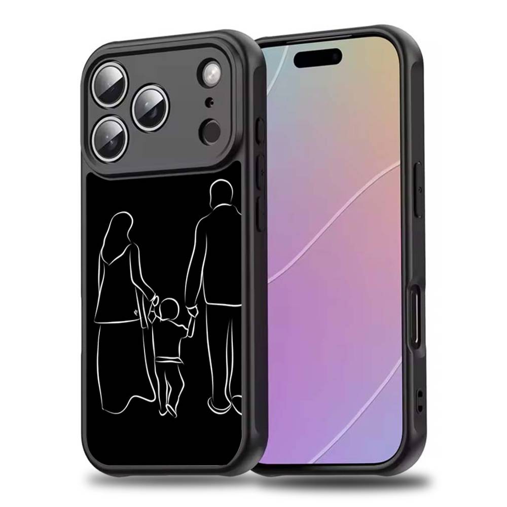 Mom daughter Son Dad HandS Phone Case For iPhone 17,16,15,14,13,12,11,Pro,Max,Plus,Mini,SE4,E For Magsafe Wireless Charging
