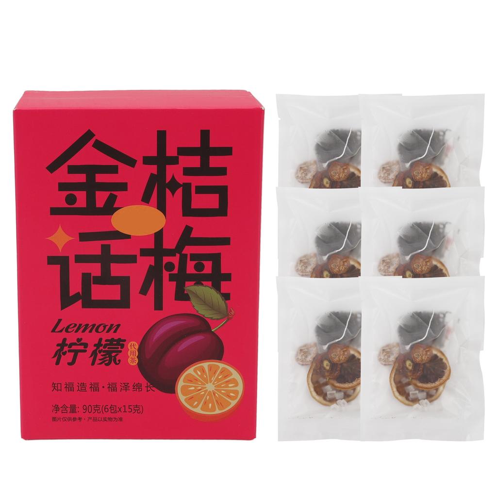 Kumquat Lemon Plum Tea Healthy Fruit Tea Bags for Morning Afternoon 6 Count In Total