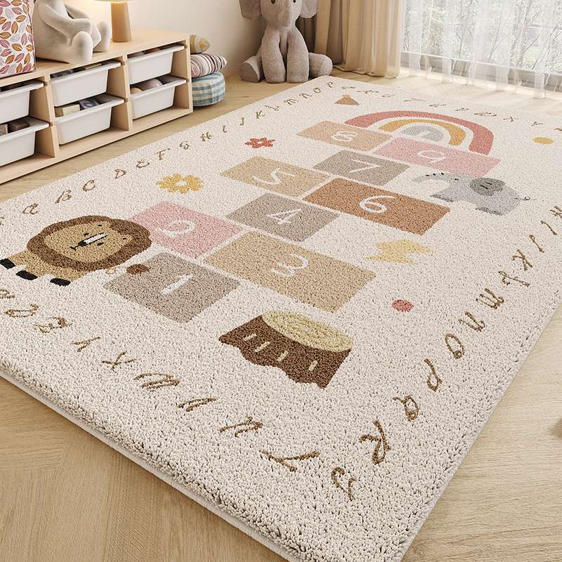 Cartoon Puppy Easy Clean Carpet for Living Room Cute Decoration Bedroom Bedside Fluffy Rug Non-slip Soft Large Foot Mat for Kids