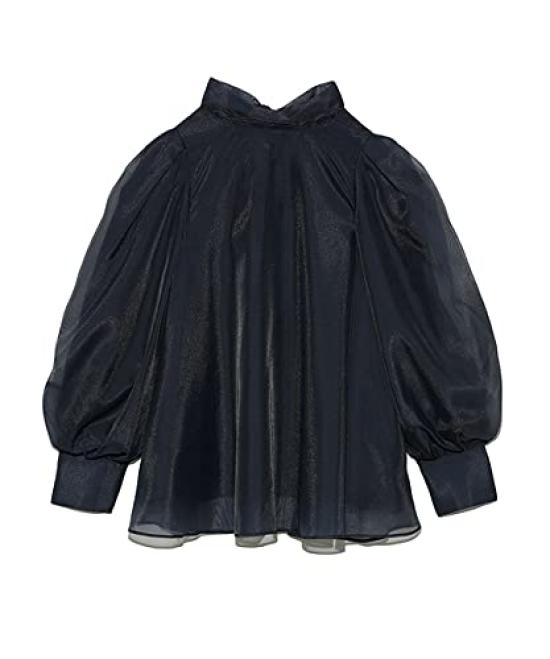 

Snidel Organ Sheer Blouse SWFB215086 NVY F Women s