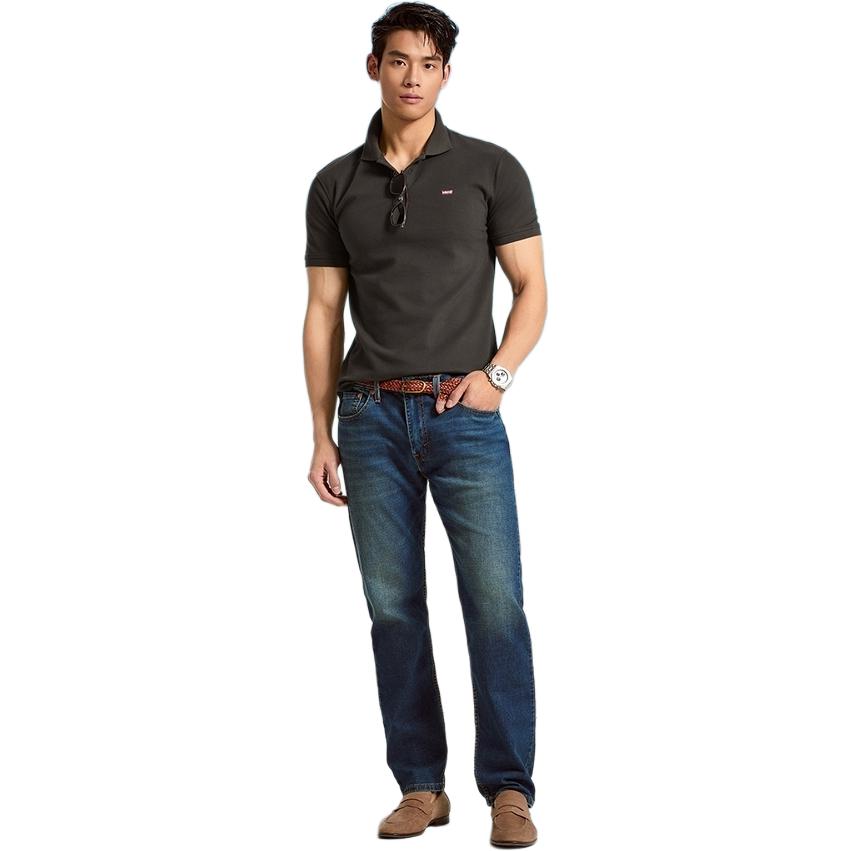 Levis SS25 Casual Comfortable Simple Logo Printed Short Sleeve Polo Shirt Men Polo Shirts Black 004KC-0000