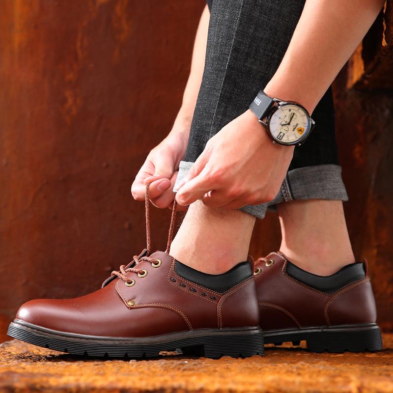 Men's shoes 2025 spring and autumn men's lace-up British style Martin shoes men's casual leather shoes Korean version low-top tooling shoes