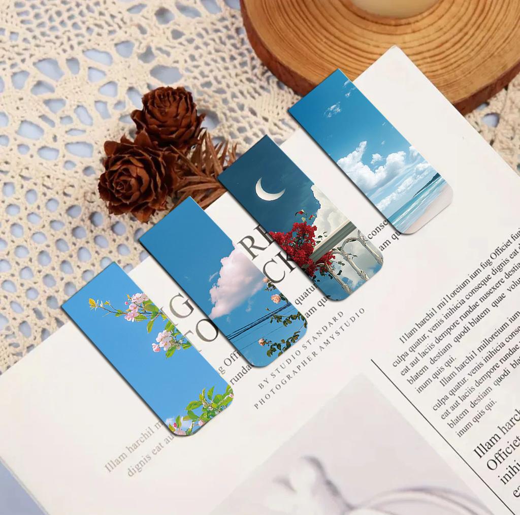 5PCS Heaven Cloud Magnetic Bookmarks Harajuku Fashion Library For Pages Books For Pages Readers Cafe Room Magnetic Bookmarks