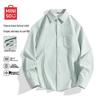 MINISO Men's Striped Oxford Fleece-Lined Shirt