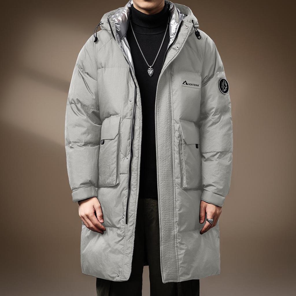 Men's Premium Thermal Insulated Down Jacket - 90% Duck Down, Mid-Length, Thickened Winter Coat
