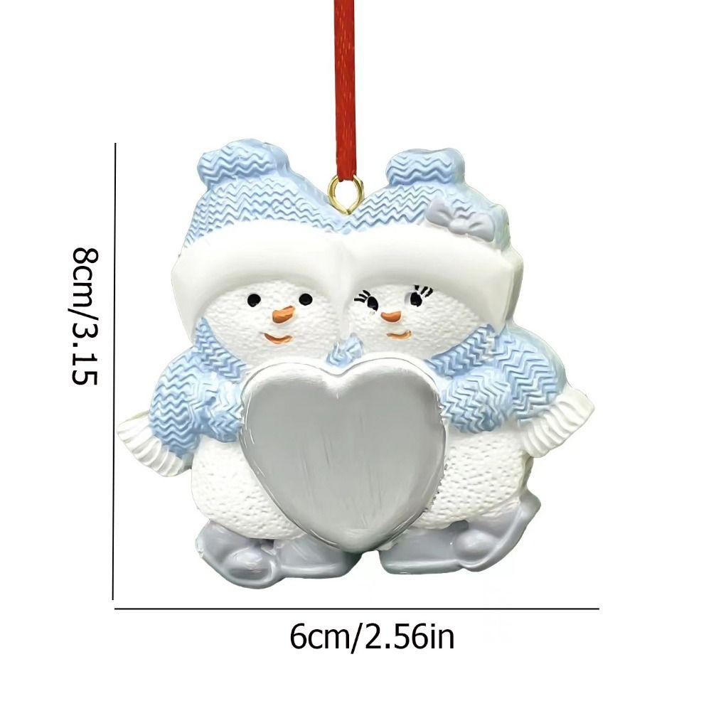 Cartoon Snowman Hanging Ornaments Resin Love DIY Christmas Pendants with Hannging Rope Decorative Snowman Car Pendant