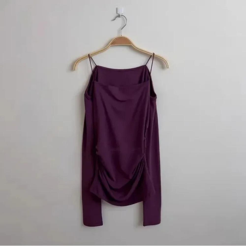 Korea New Style Pure Desire Sexy Off-The-Shoulder Two-Piece Illusionslims Women's Long Sleeve T-Shirt Versatile Smoot