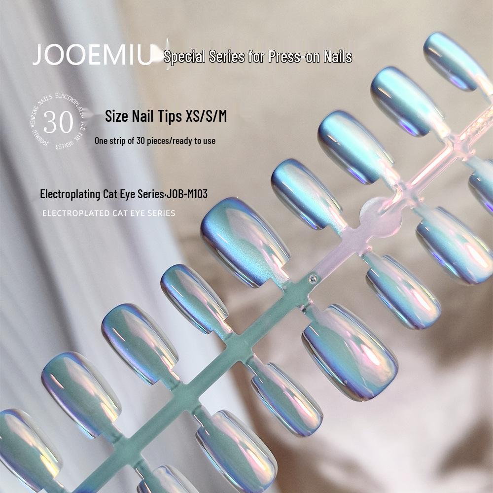 

Aurora Cat Eye Crystal Nail Art: Removable Glass Bead Tips for Manicure.