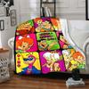 1pc Flintstones Family Flannel Throw Blanket HD Printed Lightweight Soft Warm All Season Blanket for Sofa, Bed, Travel, Camping Machine Washable