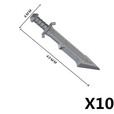 MOC Mattoncini Militari Figura Medievale Soldato Accessori Arma Spada Ascia Coltello Pugnale Martello Giocattolo Mini Mattoncino Regalo R027