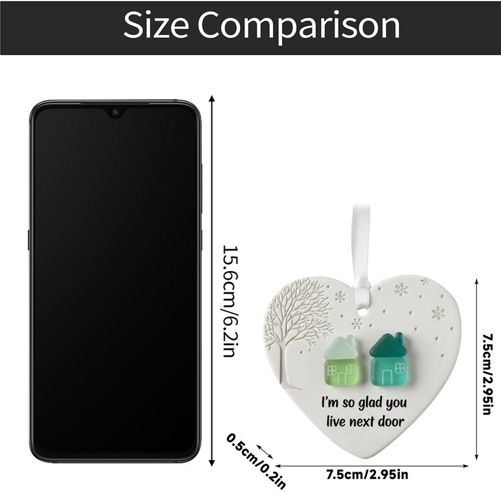 2d Acrylic Heart Shaped Sea Glass Friendship Decor,Friendship Heart Keepsake,Friendship Heart Ornament For Tree Hanging Ornaments,