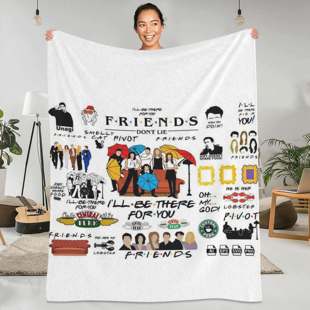 Přátelé TV Seriál Tepládeka Cartoon Central Perk Cestovní Plyšovádeka Zábavná Domácí Dekorace Flanelové Povlečení Pokrývka Postele
