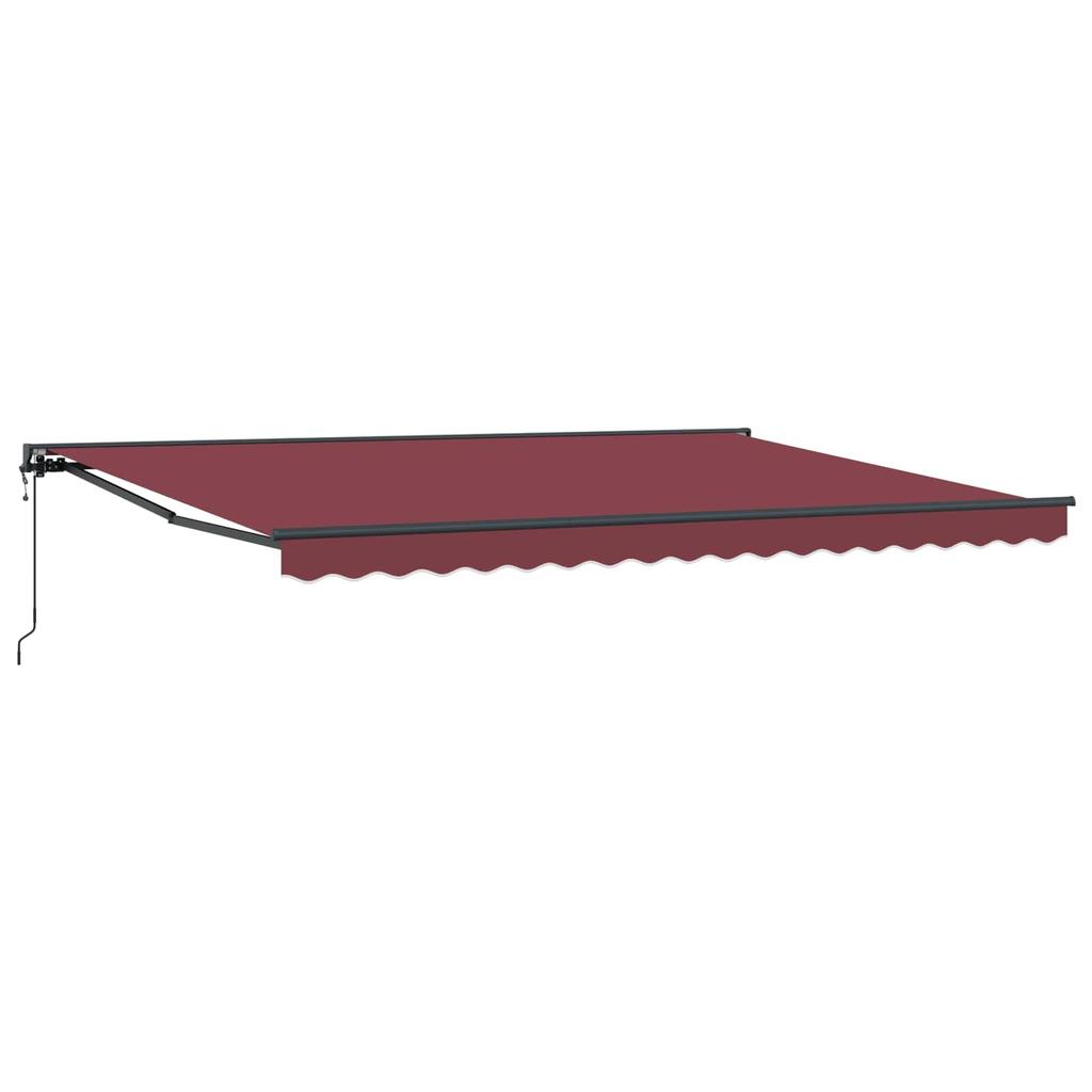 Retractable Awning Frame Burgundy Red 450 x 300 cm