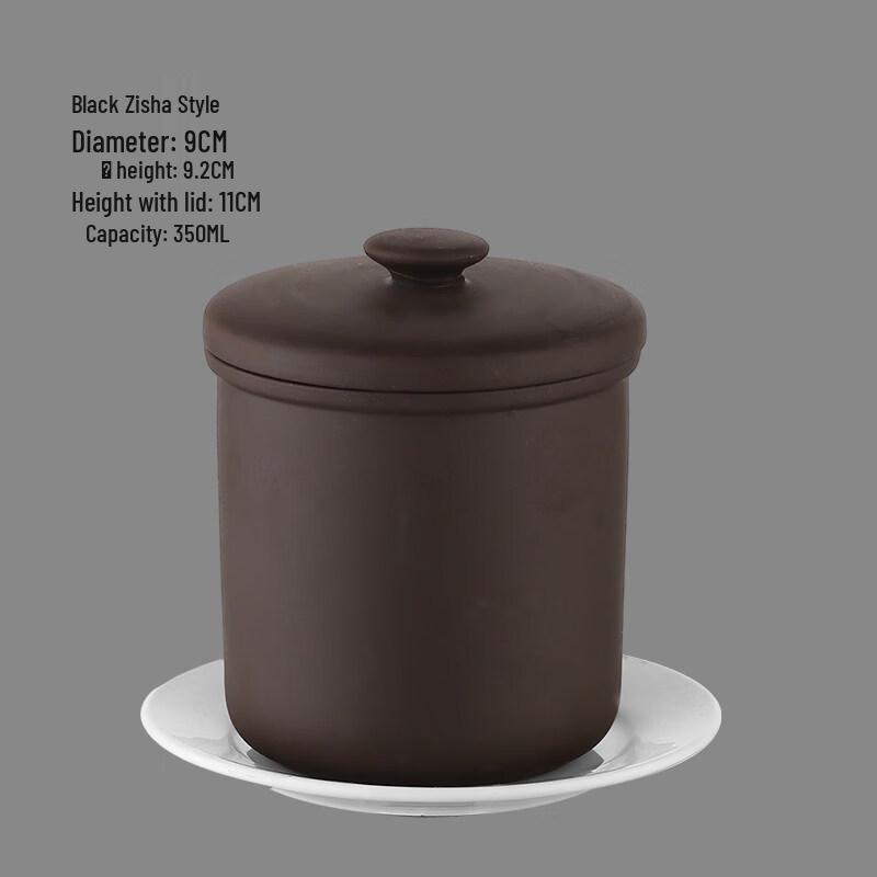 

Ruhan 350ml Commercial Black Zisha Ceramic Stew Cup Set (8-Pack)