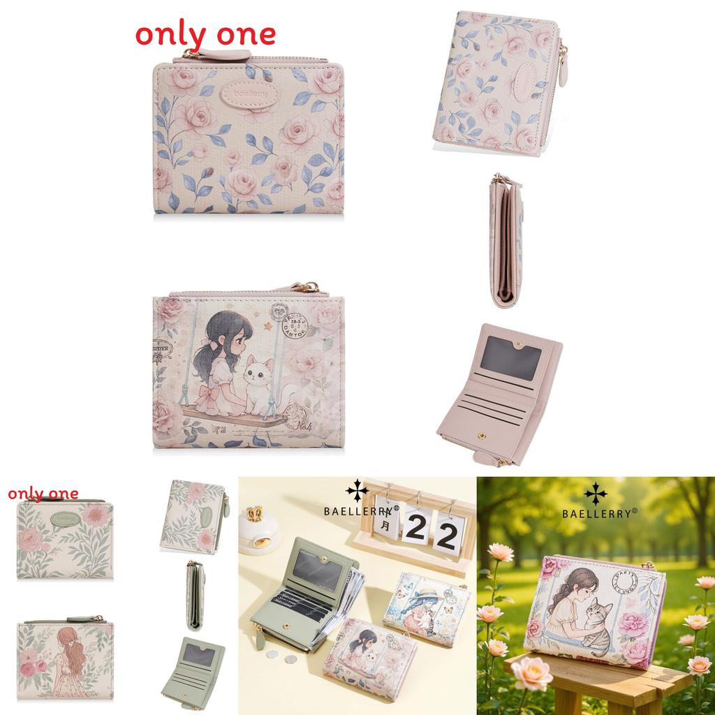 Cartoon Short Wallet For Women With Antitheft Design And Card Organizer