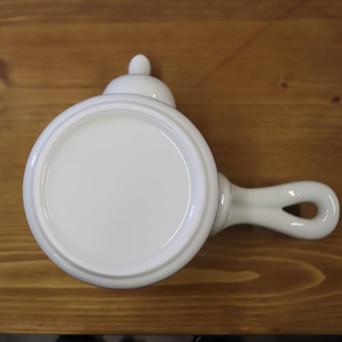 Yuuki Roman Lightweight Small Teapot with Tea Strainer, Made in Japan, Hasami Ware, Green Arabesque Design