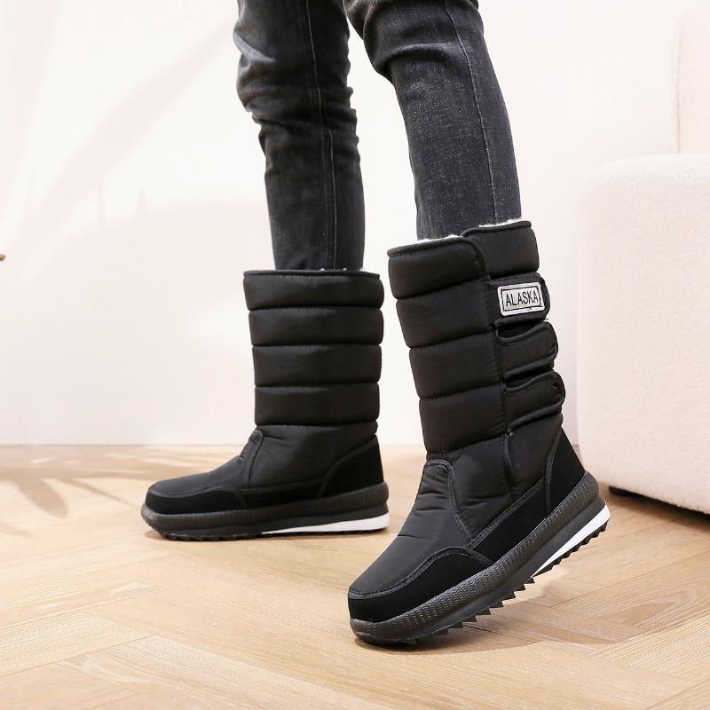 Women Winter Mid Calf Thick Fleece Warm Waterproof Outdoor Snow Boots