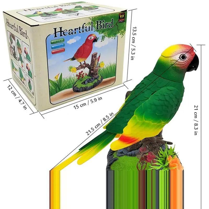 Simulation Electric Birds Toys, Desk Chirping Birds with Pen Holder, Decorative Realistic Pet Bird for School Bedroom Living Room