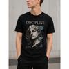 Men's Black Short Sleeve T-Shirt with Classical Statue Graphic & Motivational Quote, Crew Neck, Soft Cotton Blend, Relaxed Fit for Daily Wear
