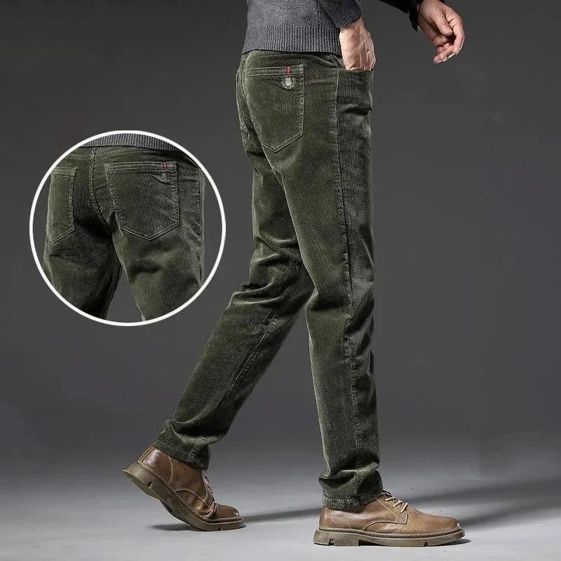 Corduroy Jeans Men's Middle-aged High-end Loose Straight Large Size Casual Men's Pants Autumn Business Long Pants Men