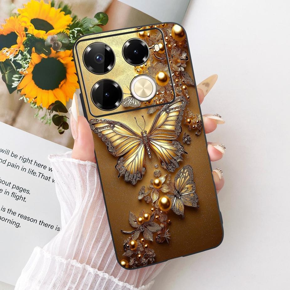 Für Infinix Note 40 40X 5G Hülle X6852 Neue Schmetterlingsbemalte Abdeckung Weiche Silikonhülle Für Infinix Note 40 Pro Plus Note40 X Hülle