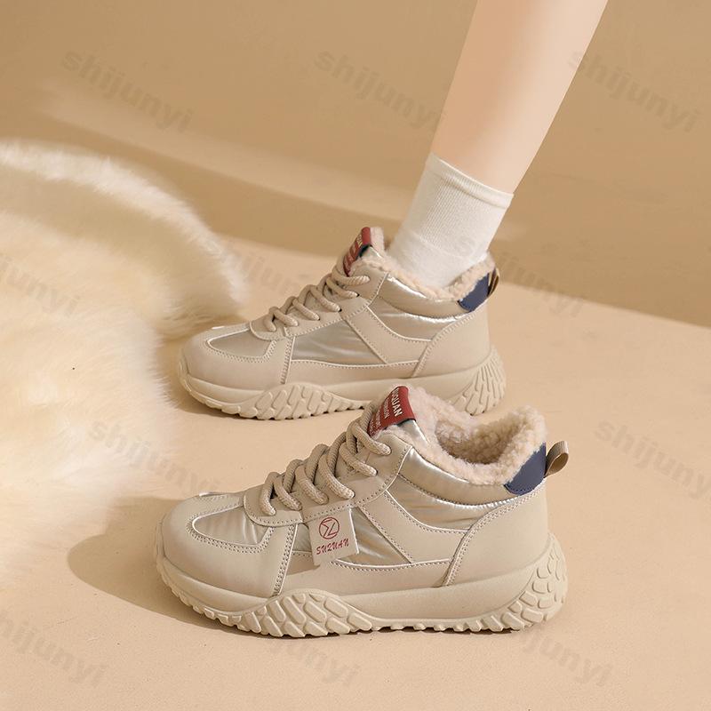 Women Boots Winter Plush Warm Thick Soled 2026 New Snow Boots Cold-proof Women Cotton Shoes Platform High-top Sneakers Botas