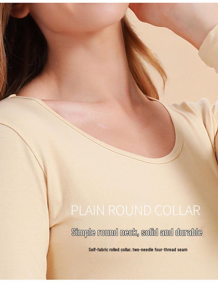 Unisex Slim Fit Cotton Round Neck Warm Underwear Set - Plus Size, Autumn/Winter