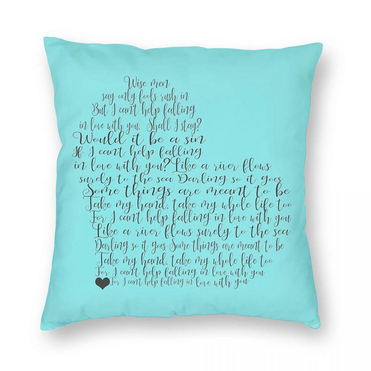 I Cant Help Falling In Love With You Square Pillowcase Polyester Linen Velvet Pattern Decorative Pillow Case Sofa Cushion Case 40x40cm