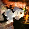 Parent Child Handicraft Activity DIY Mid Autumn Goldfish Lantern Kit for Kids, Handheld Glowing Fish Paper Lamp Soft LED String Light with Traditional
