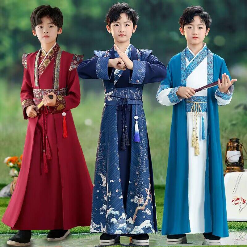 Boys' Traditional Hanfu Costume: 2026 Young Master Chinese Tang Suit for National Studies Performance