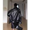 Women's American Retro Coffee Leather Motorcycle Jacket (Autumn 2024) - Short, Loose, Slimming Design
