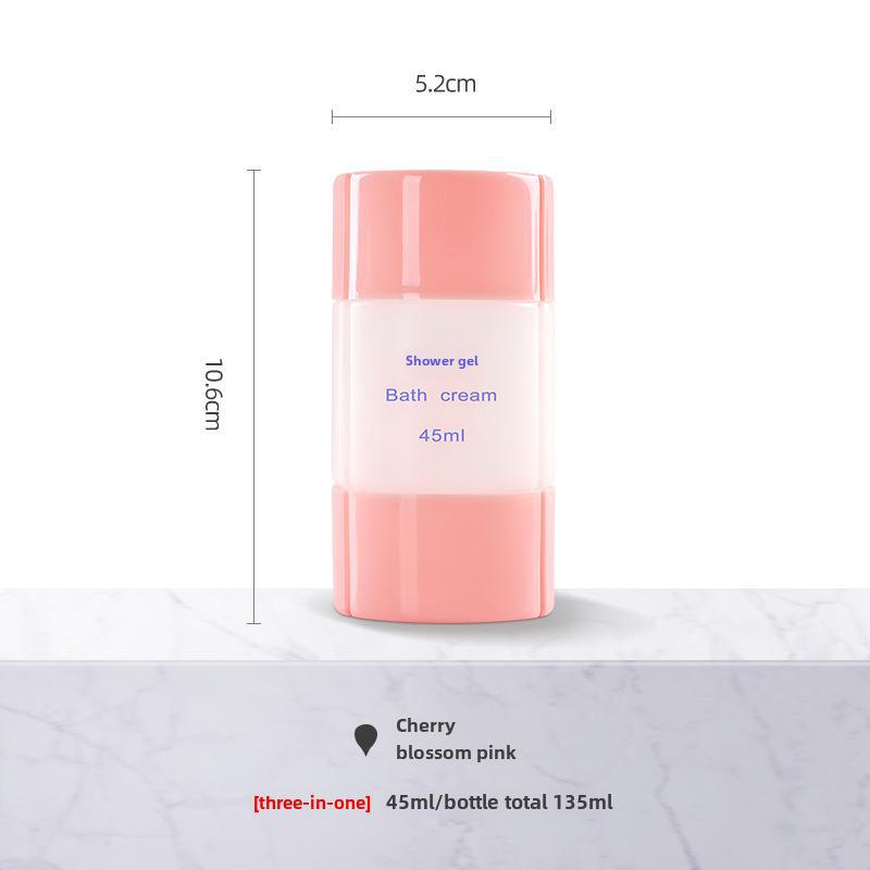 

Дорожный набор для розлива 3 в 1: Портативные контейнеры для шампуня, геля для душа и лосьона 3 in 1 розовый