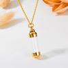 Minimalist Acrylic Cylinder Pendant Necklace with Perfume Bottle Charm