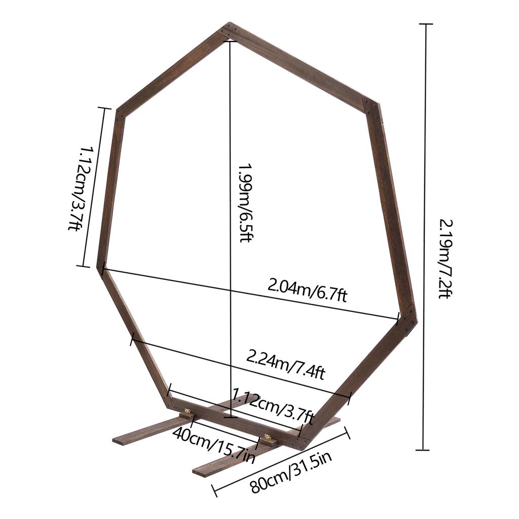 7.4ft Heptagonal Wedding Arch Frame for Ceremony Garden Party Indoor Outdoor 5kg Load-Bearing Capacity