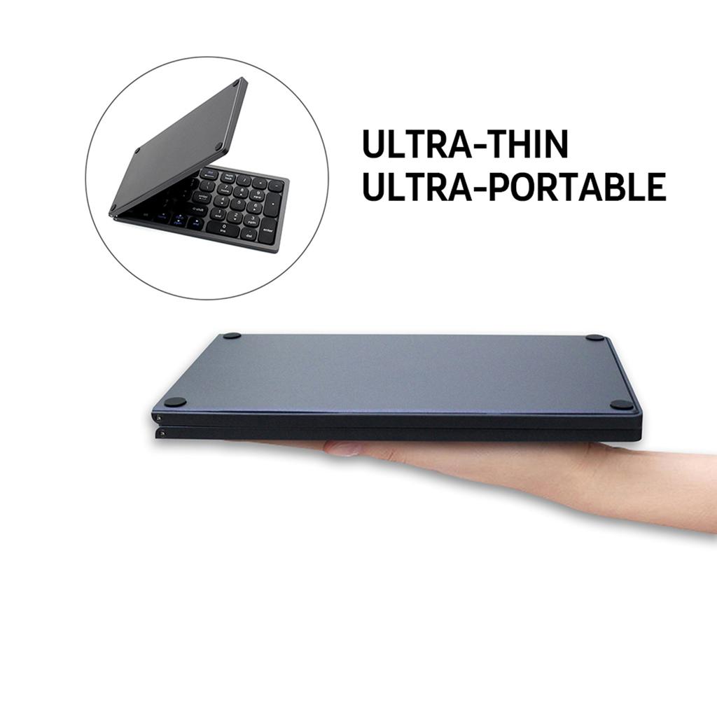 Foldable   Wireless Keyboard Portable Keyboard  -size Keyboard Support       Smartphone and Tablet Grey