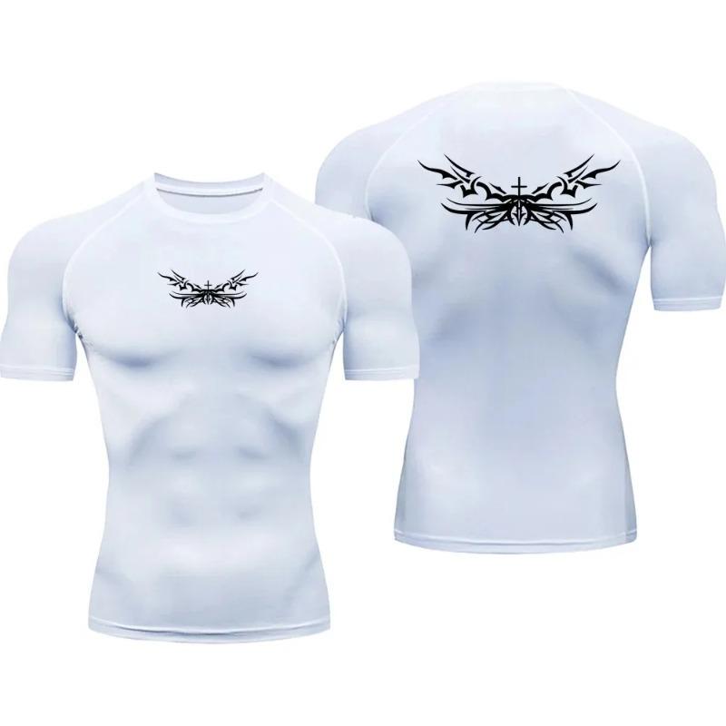 Men's Compression Sport Quick Dry Gym T-Shirts Summer Breathable Fitness Athletic Undershirts Elasticity Workout Tops Tee