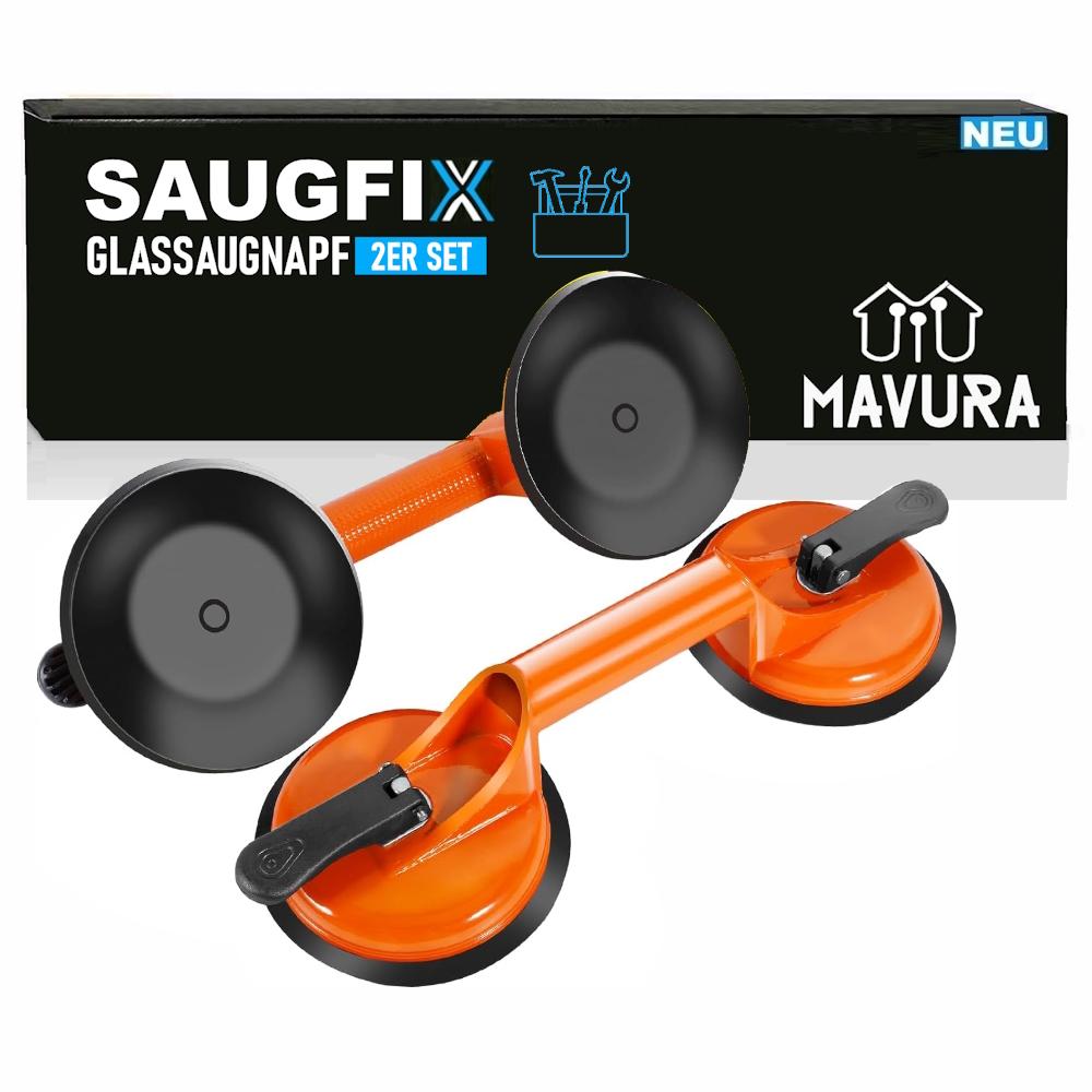 

SAUGFIX double suction lifter glass lifter tile lifter suction cup glass vacuum lifter 2-pack