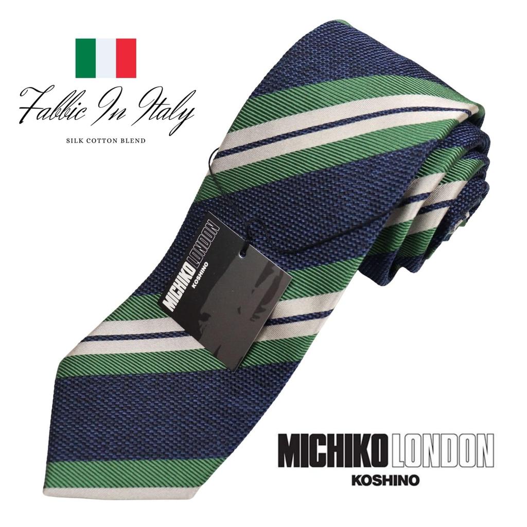 [Michiko London] Brand Necktie, Gift Box Included, Italian Fabric, Made In Japan, Striped Pattern, SilkCotton, Gift, Present, Men'sWomen's, Unisex,