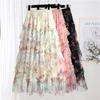 Women's Irregular Floral Half Skirt Spring and Autumn New French Style Long Skirt A-line Skirt