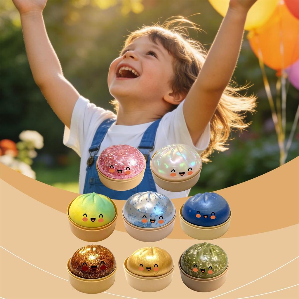 Sensorisches Quetschspielzeug Niedlich Weich Glitzer Beruhigend Regenbogen Knödelbälle Sensorisches Spielzeug für Kinder Teenager Stressabbau