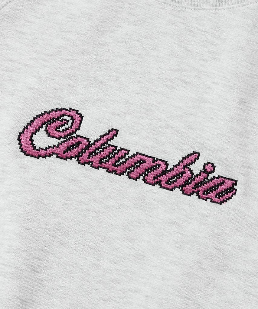 COLUMBIA UNIVERSITY 8Bit Crop Fleece Women Crew Neck _Light Gray