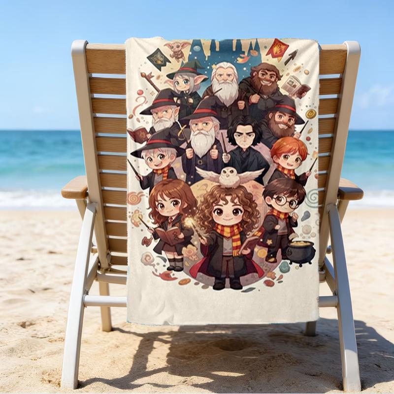 Ultra-Soft Beach Towel with Harry Potter Theme,Ideal for Pool - Camping, Diving - Perfect Travel Essential, Vibrant Beach Towel.
