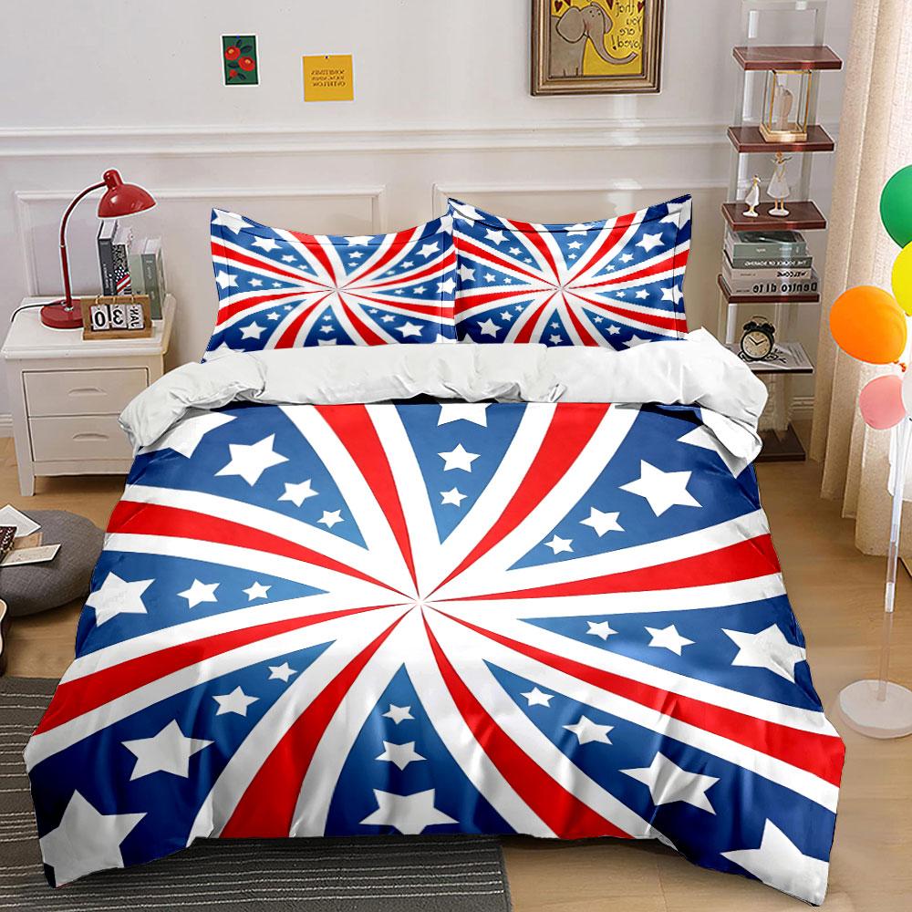 Patriotic Three-Piece Decor Set Soft Comfortable Duvet Cover Bedding Set Included 1*Duvet Cover & 2*Pillowcases, Gift