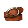 3.3Cm Wide Retro Unisex Leather Belt Simple And Versatile Couple First-Layer Cowhide Jeans Belt Men