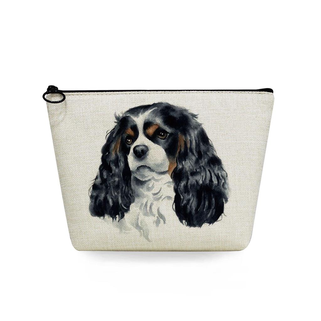 Women Dog Print Cosmetic Bag Toiletries Organize Travel Storage Case 6716