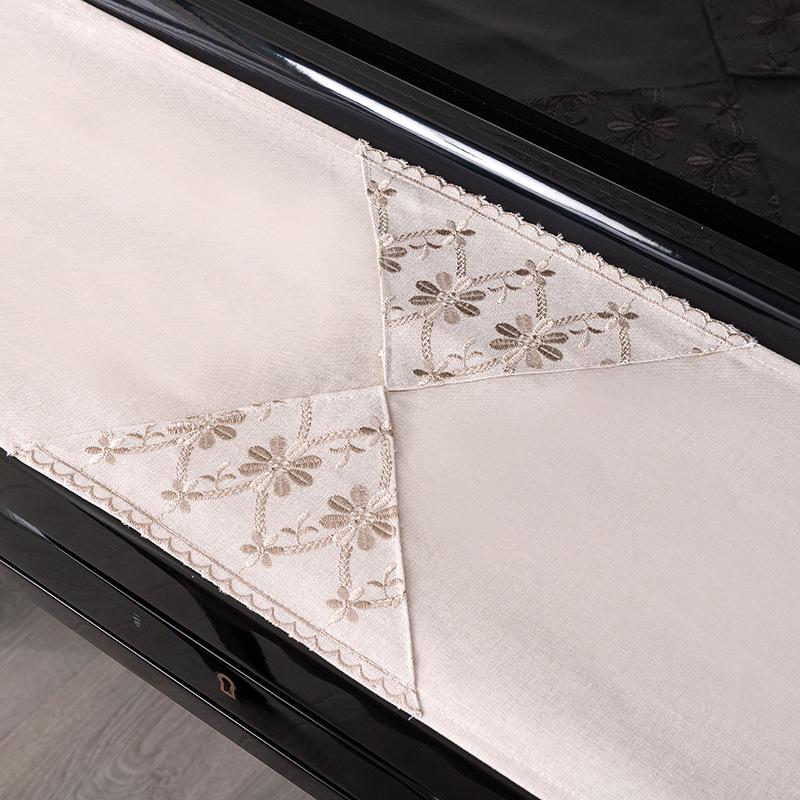 Modern Minimalist Nordic Style Dust Cover Fabric Upright Piano Cover Cloths Half Covered Piano Key Protective Cloth Home Decorat Bench with Skirt Edge
