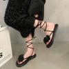 Fashion 2024 Summer Fashion Women's Sandals Fashion Ankle Cross Tie Women's Sandals