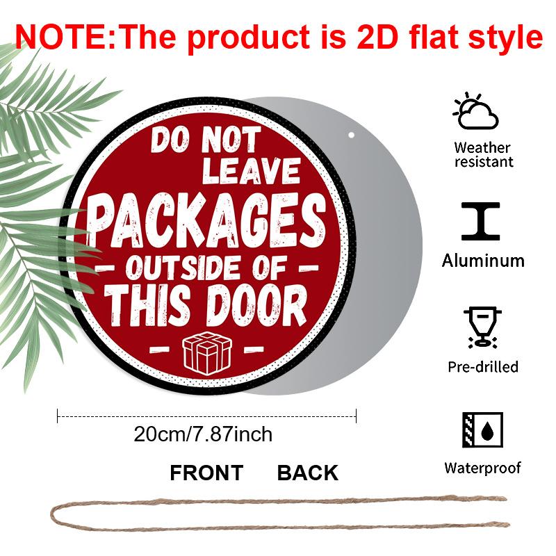 2D Flat 1pc Metro Warning Aluminium Decoration Aluminium Plaque, "DO NOT LEAVE PACKAGES Outside This Door" Lettering Sign, Apartment Entry Decor