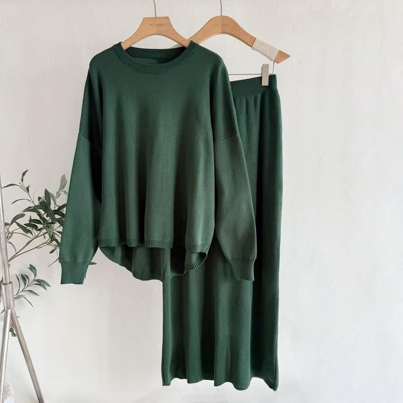 JKASHDK Dámská móda Ležérní Jaro Podzim Jednobarevný potisk Dlouhý rukáv Kalhoty s výstřihem do O Kalhoty Obleky