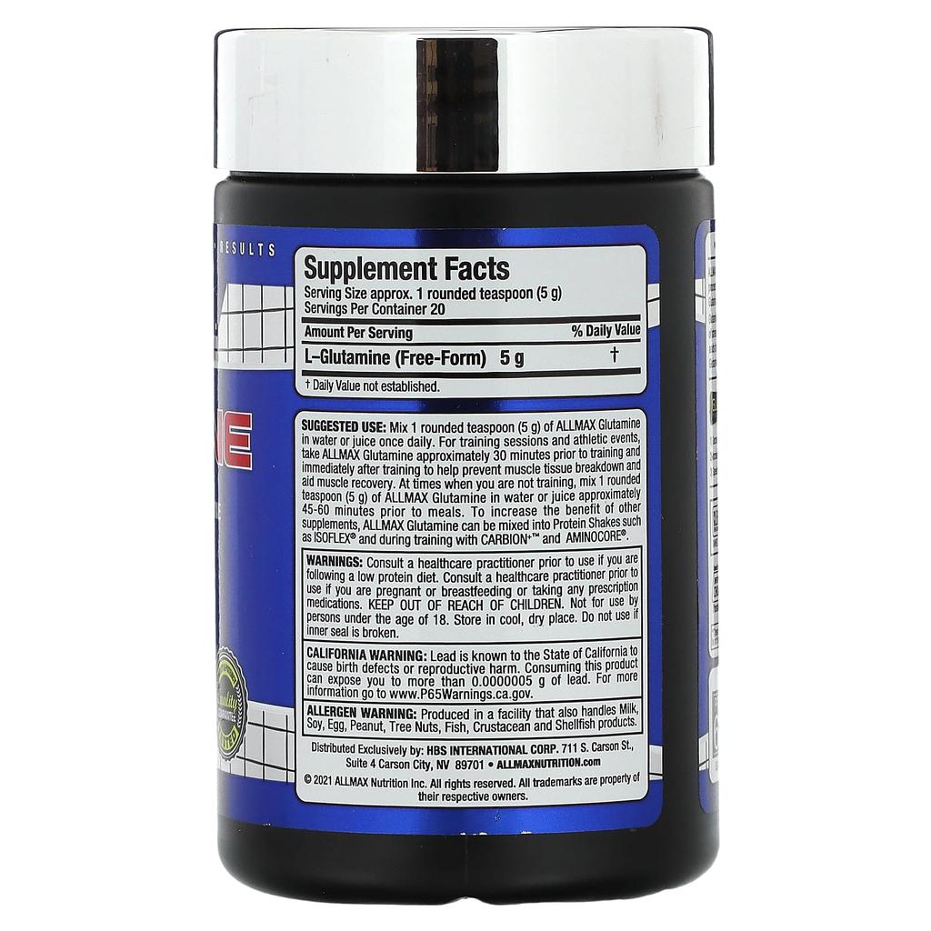 ALLMAX, Essentials, Glutamine, 5 G, 3.53 Oz (100 G)